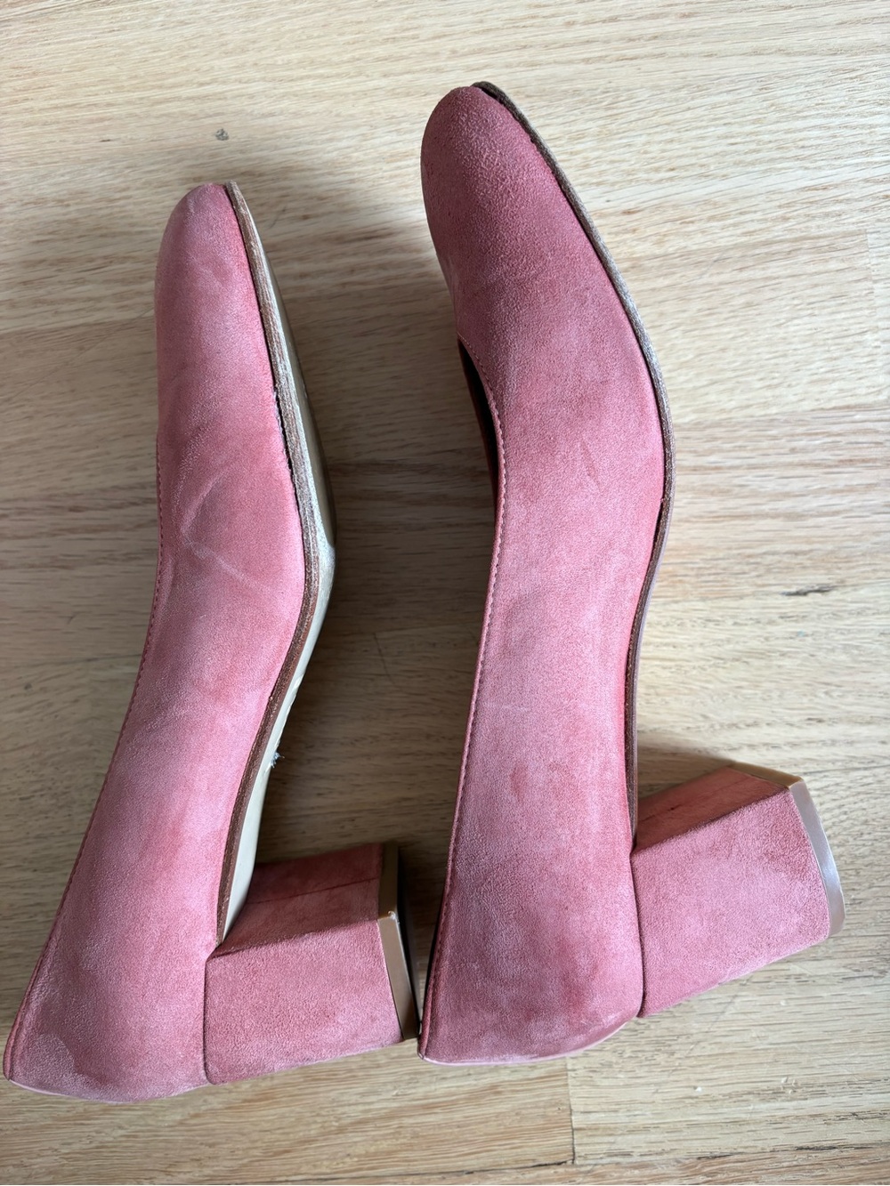 Margaux Suede Block Heel Pumps in Rose Pink - Picture 8 of 10